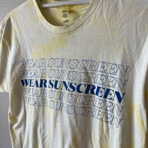 Wear Sunscreen Shirt by Supergoop! Yellow Tye dye Size Small